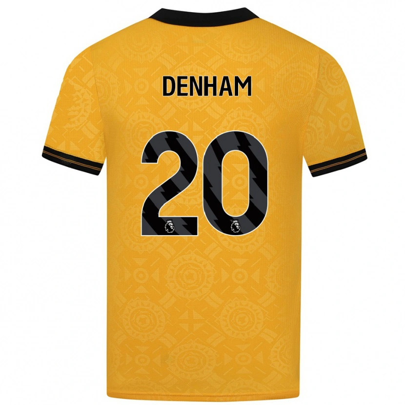 Danxen Uomo Maglia Ania Denham #20 Giallo Nero Kit Gara Home 2025/26 Maglietta