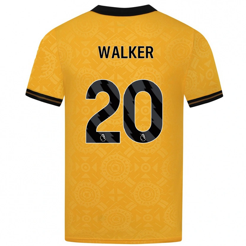 Danxen Uomo Maglia Lowri Walker #20 Giallo Nero Kit Gara Home 2025/26 Maglietta