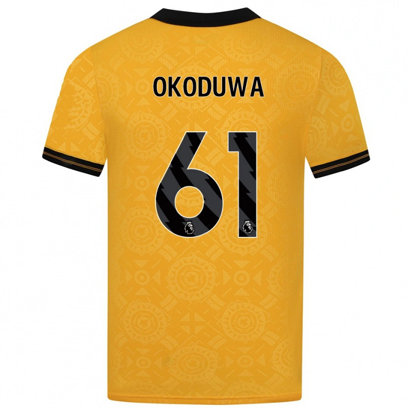 Danxen Uomo Maglia Wesley Okoduwa #61 Giallo Nero Kit Gara Home 2025/26 Maglietta
