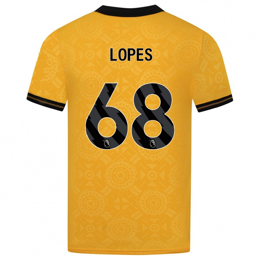 Danxen Uomo Maglia Leo Lopes #68 Giallo Nero Kit Gara Home 2025/26 Maglietta
