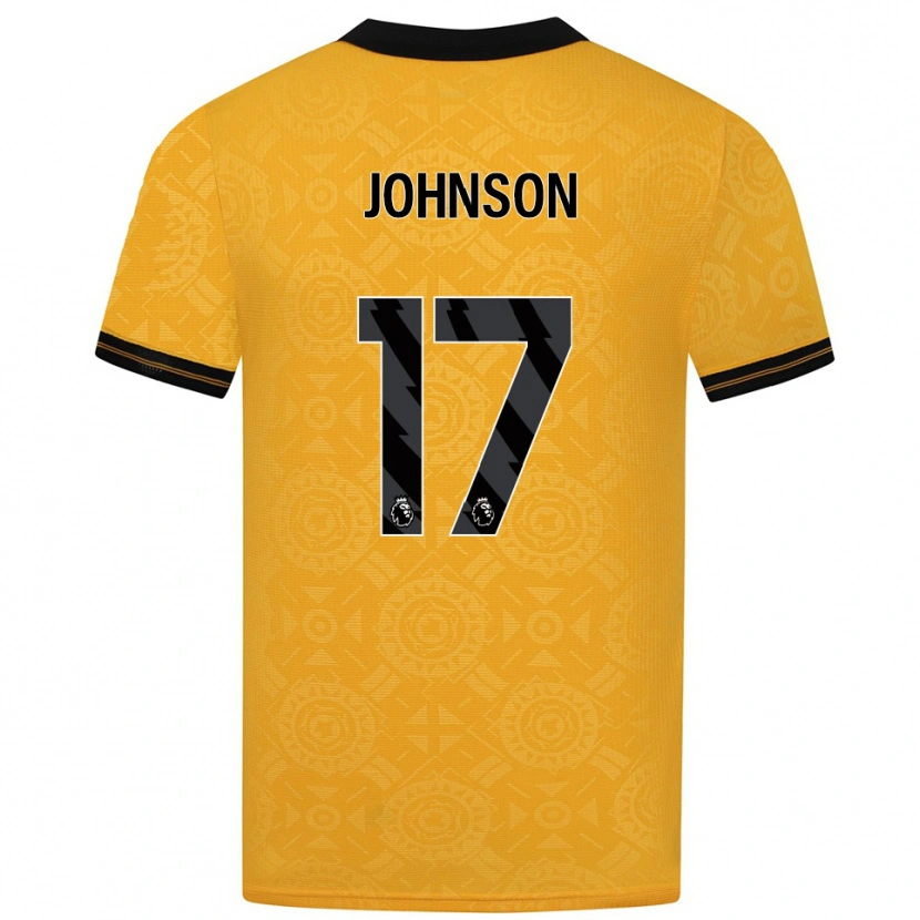 Danxen Uomo Maglia Katie Johnson #17 Giallo Nero Kit Gara Home 2025/26 Maglietta