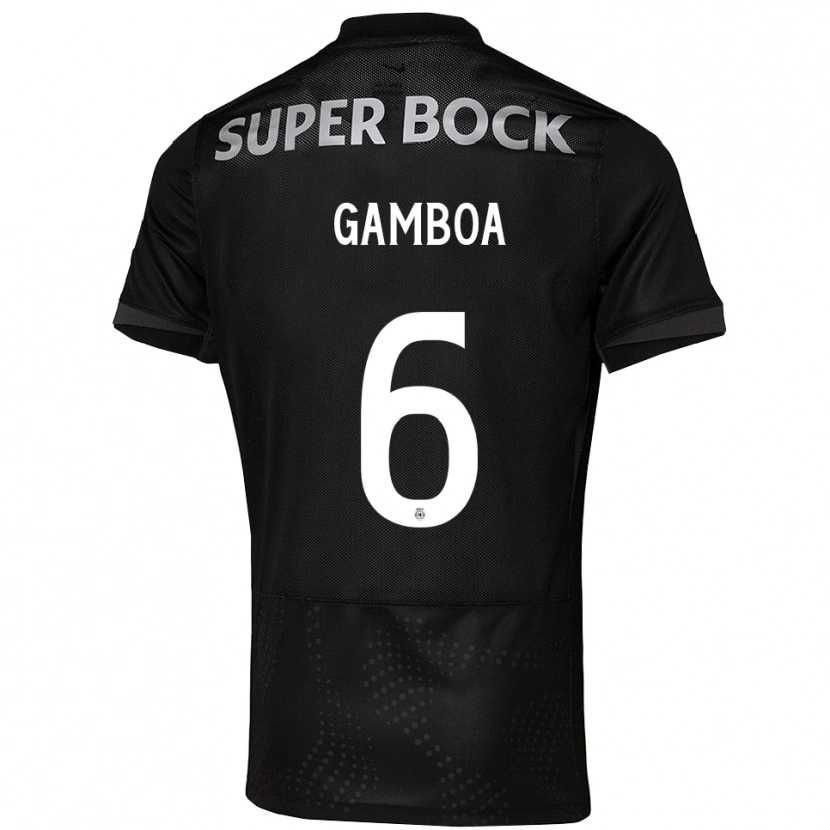 Danxen Uomo Maglia Sandro Gambôa #6 Nero Bianco Kit Gara Away 2025/26 Maglietta