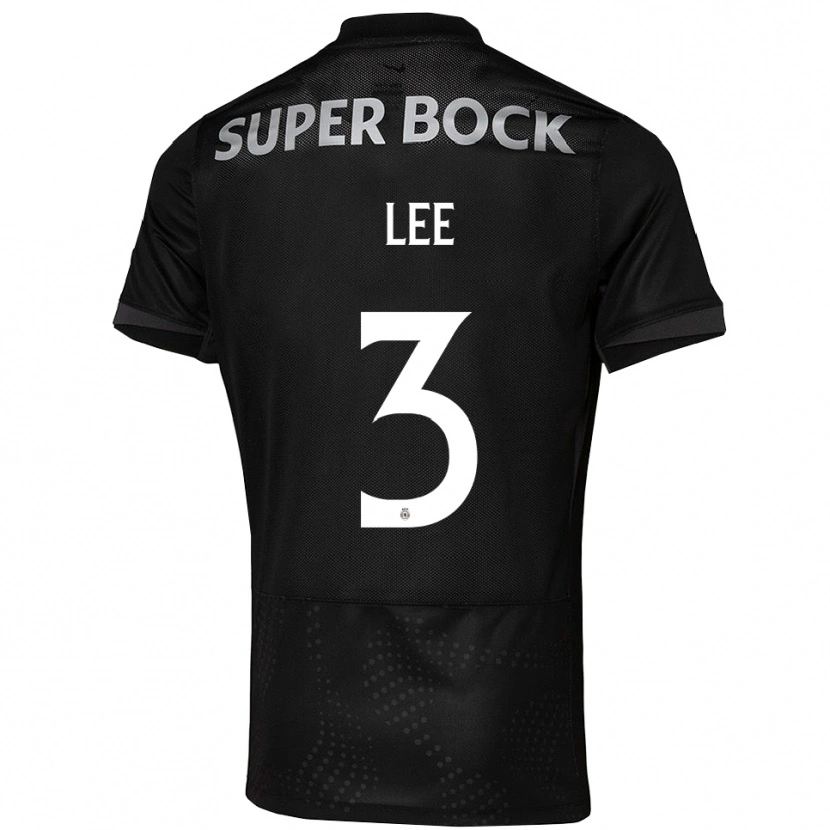Danxen Uomo Maglia Afonso Lee #3 Nero Bianco Kit Gara Away 2025/26 Maglietta