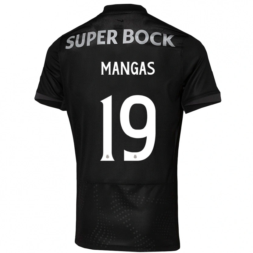 Danxen Uomo Maglia Ricardo Mangas #19 Nero Bianco Kit Gara Away 2025/26 Maglietta