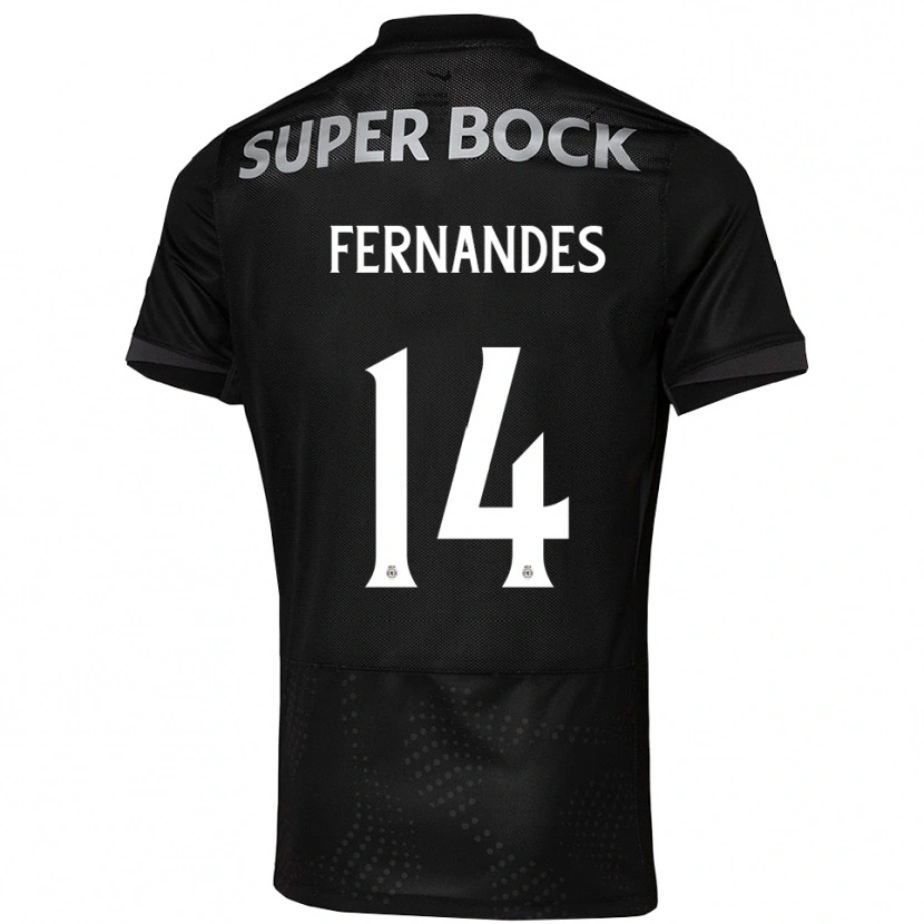 Danxen Uomo Maglia Santiago Fernandes #14 Nero Bianco Kit Gara Away 2025/26 Maglietta