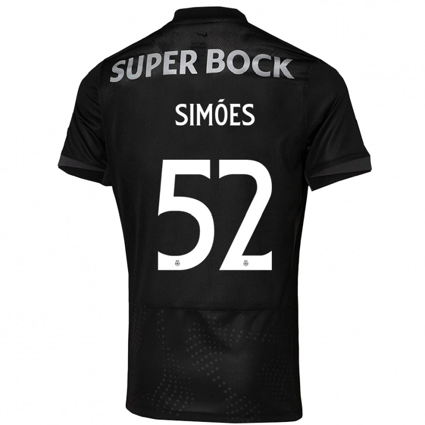 Danxen Uomo Maglia João Simões #52 Nero Bianco Kit Gara Away 2025/26 Maglietta
