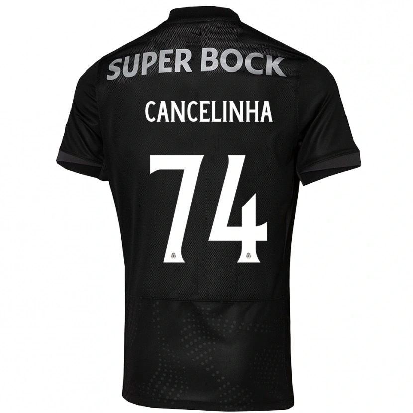 Danxen Uomo Maglia Érica Cancelinha #74 Nero Bianco Kit Gara Away 2025/26 Maglietta