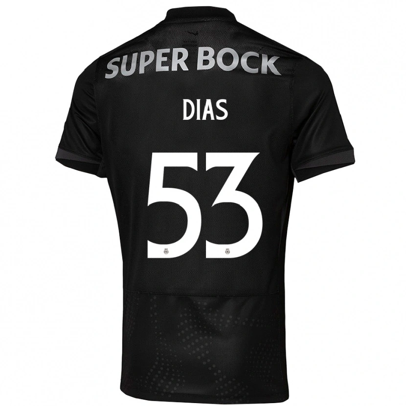 Danxen Uomo Maglia Rodrigo Dias #53 Nero Bianco Kit Gara Away 2025/26 Maglietta
