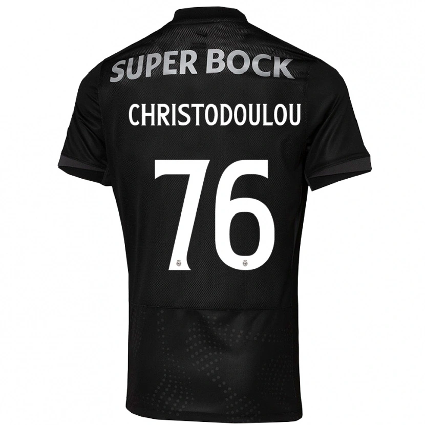 Danxen Uomo Maglia Argyris Christodoulou #76 Nero Bianco Kit Gara Away 2025/26 Maglietta