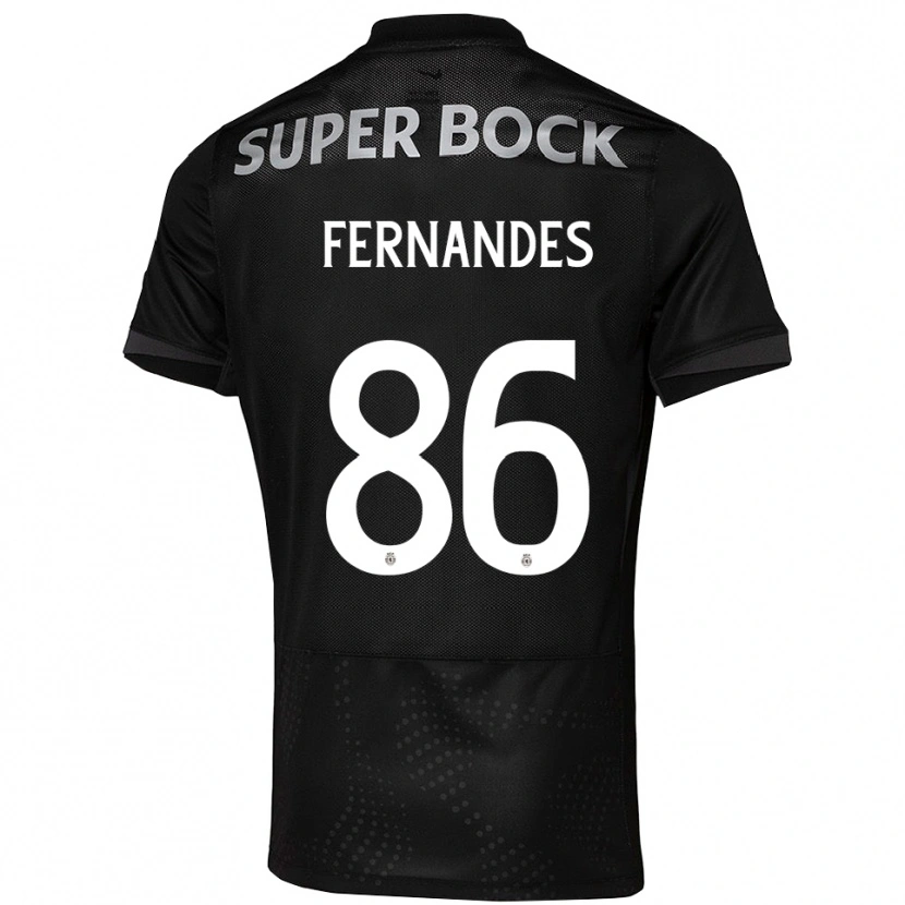 Danxen Uomo Maglia Emanuel Fernandes #86 Nero Bianco Kit Gara Away 2025/26 Maglietta
