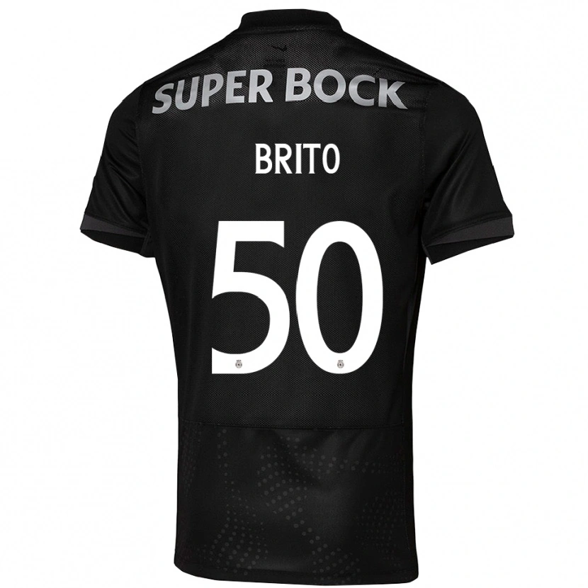 Danxen Uomo Maglia Alexandre Brito #50 Nero Bianco Kit Gara Away 2025/26 Maglietta