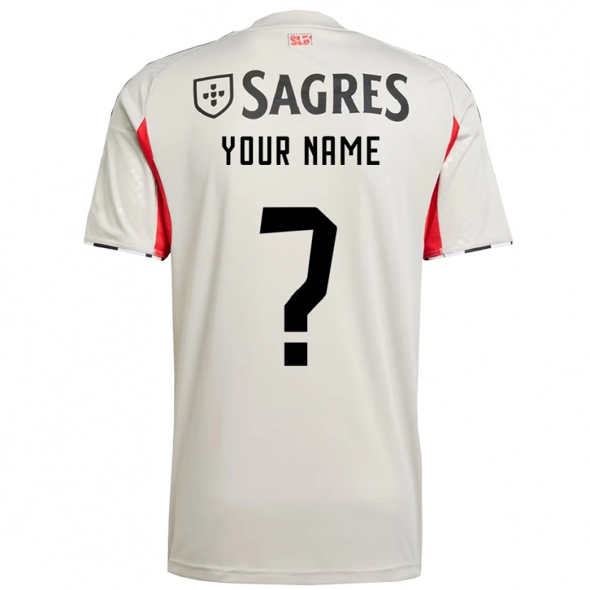 Danxen Uomo Maglia Il Tuo Nome #0 Bianco Sporco Rosso Kit Gara Away 2025/26 Maglietta