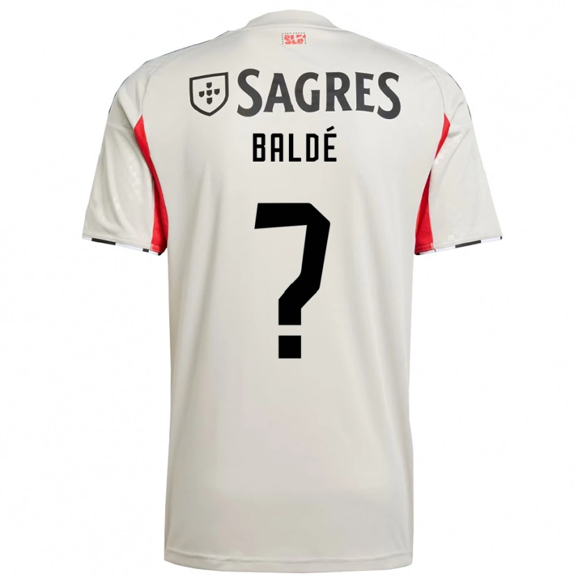 Danxen Uomo Maglia Afonso Baldé #0 Bianco Sporco Rosso Kit Gara Away 2025/26 Maglietta