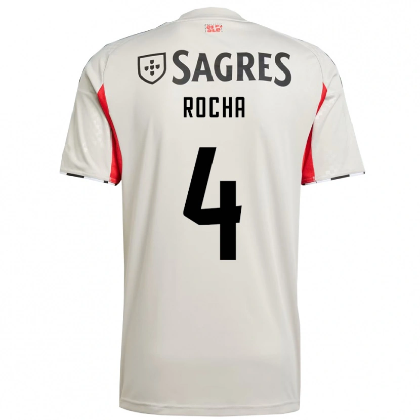 Danxen Uomo Maglia Diogo Rocha #4 Bianco Sporco Rosso Kit Gara Away 2025/26 Maglietta