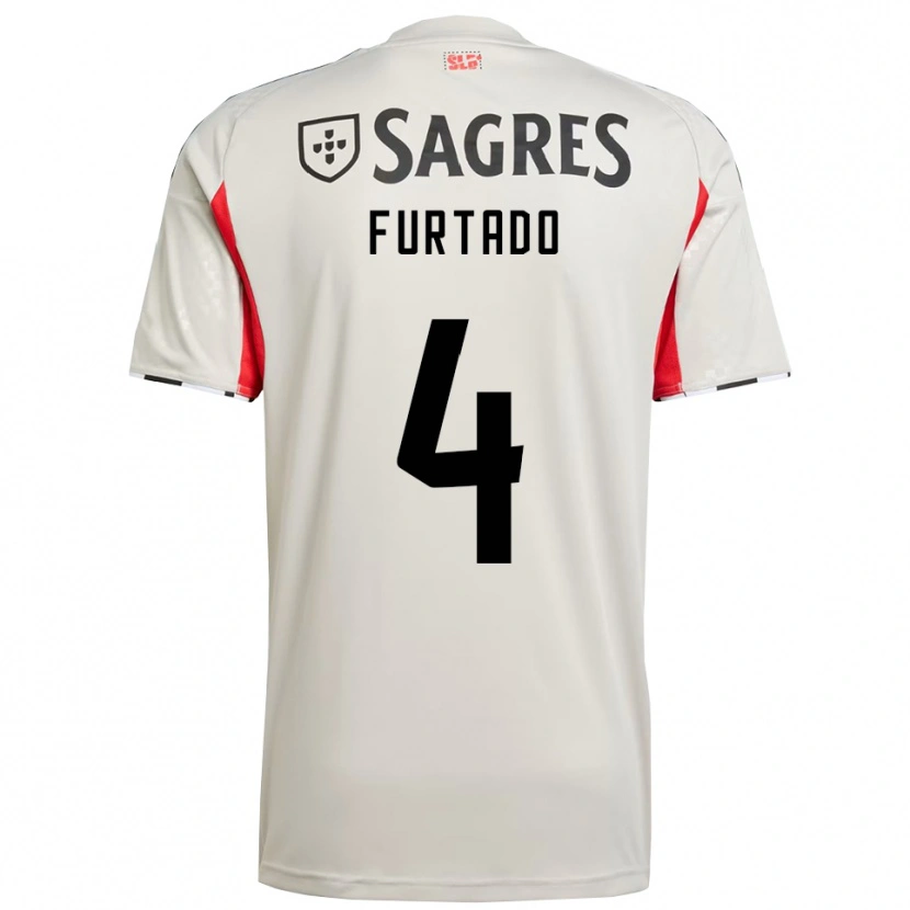 Danxen Uomo Maglia Mauro Furtado #4 Bianco Sporco Rosso Kit Gara Away 2025/26 Maglietta