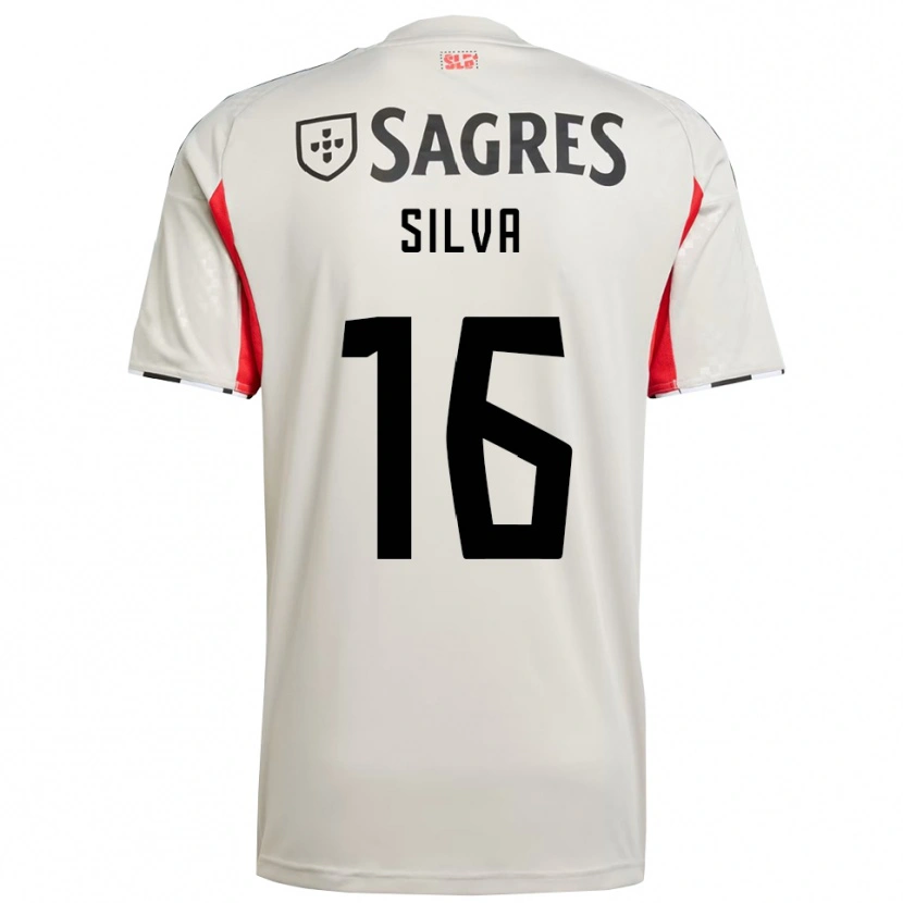 Danxen Uomo Maglia Manu Silva #16 Bianco Sporco Rosso Kit Gara Away 2025/26 Maglietta