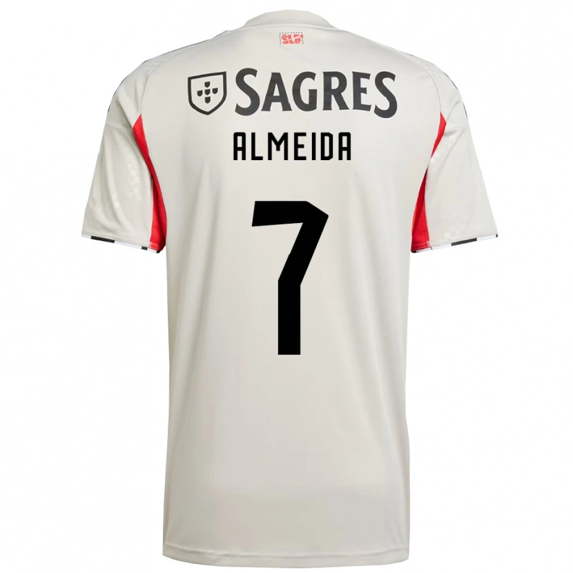 Danxen Uomo Maglia Tomas Almeida #7 Bianco Sporco Rosso Kit Gara Away 2025/26 Maglietta