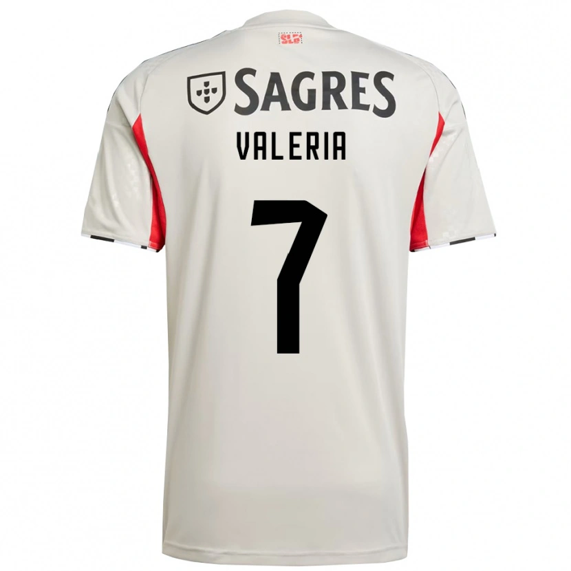 Danxen Uomo Maglia Valeria #7 Bianco Sporco Rosso Kit Gara Away 2025/26 Maglietta