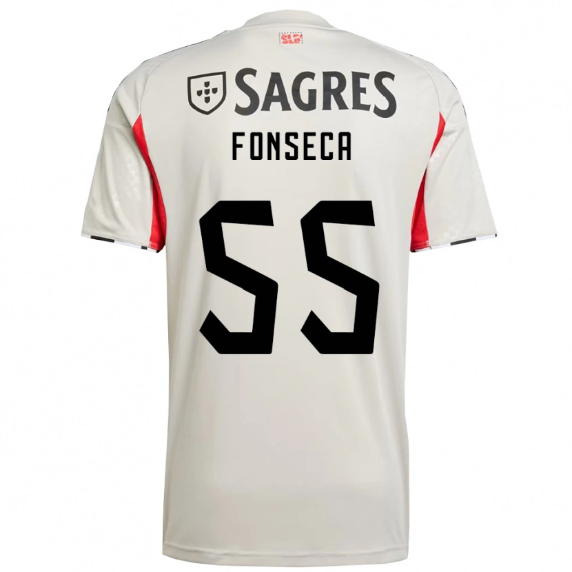 Danxen Uomo Maglia João Fonseca #55 Bianco Sporco Rosso Kit Gara Away 2025/26 Maglietta