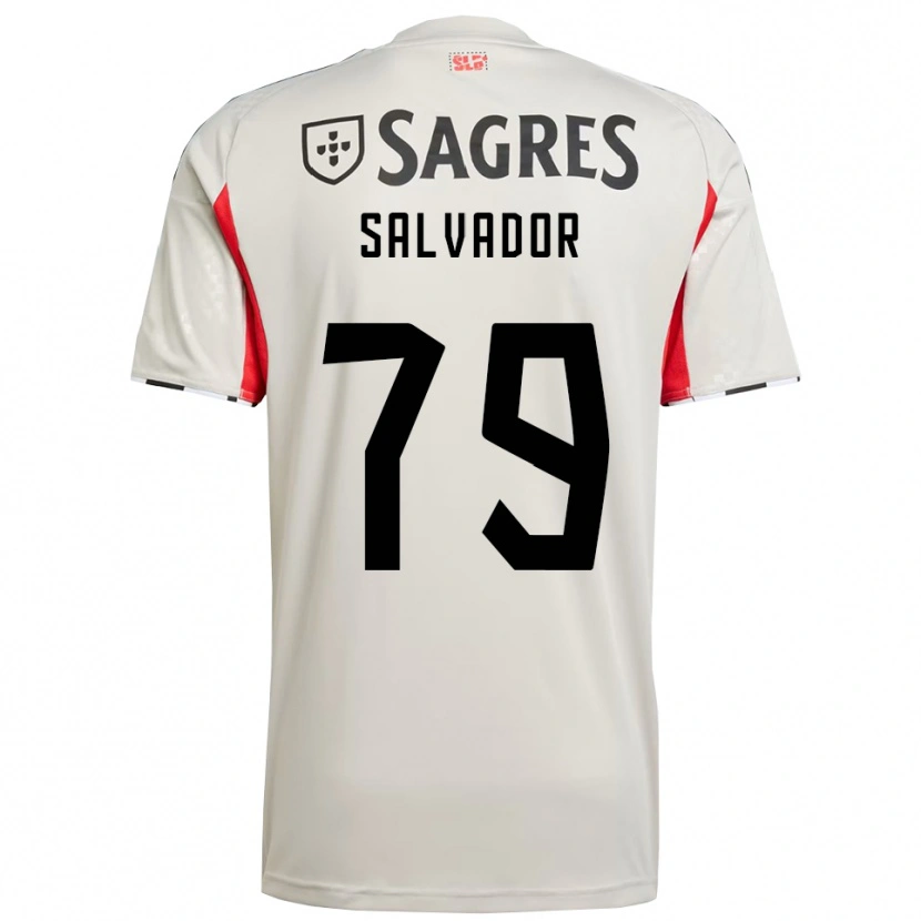 Danxen Uomo Maglia Marta Salvador #79 Bianco Sporco Rosso Kit Gara Away 2025/26 Maglietta