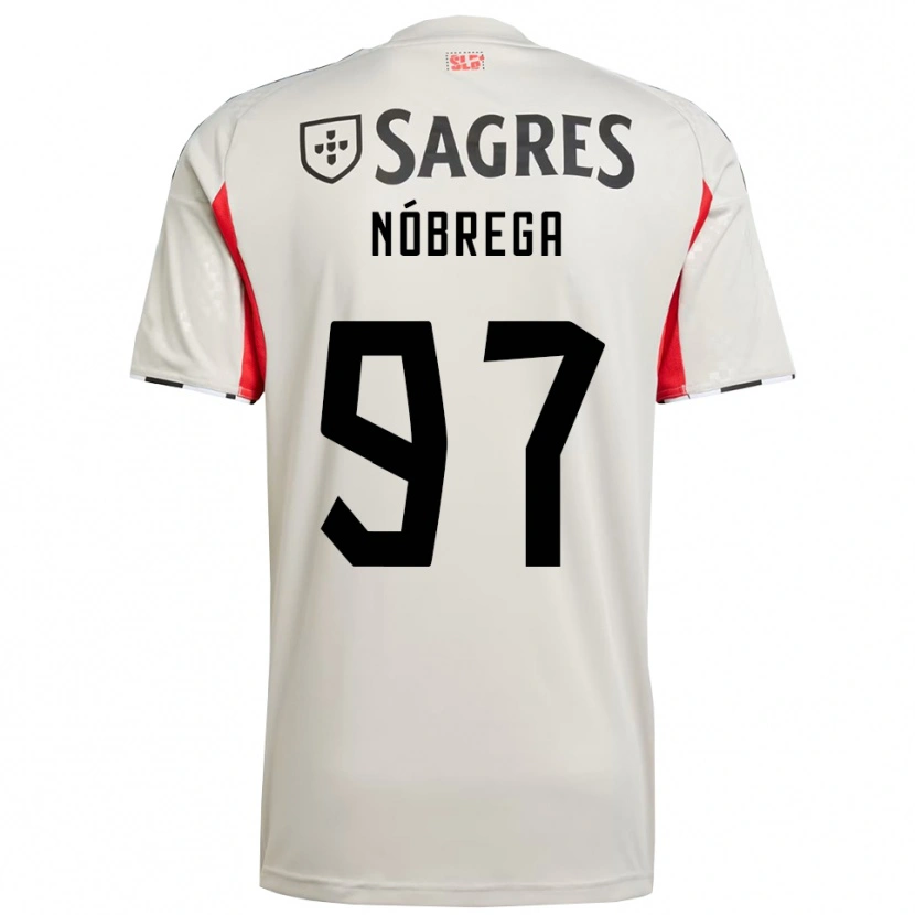 Danxen Uomo Maglia Ricardo Nóbrega #97 Bianco Sporco Rosso Kit Gara Away 2025/26 Maglietta
