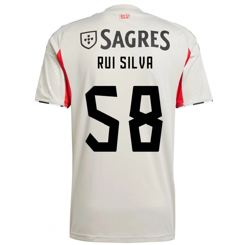 Danxen Uomo Maglia Rui Silva #58 Bianco Sporco Rosso Kit Gara Away 2025/26 Maglietta