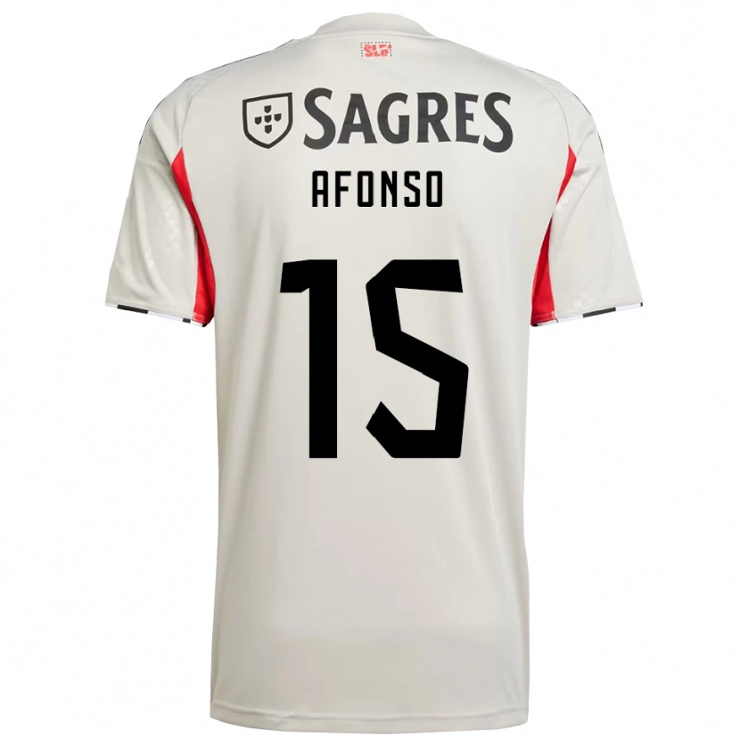Danxen Uomo Maglia Guilherme Afonso #15 Bianco Sporco Rosso Kit Gara Away 2025/26 Maglietta