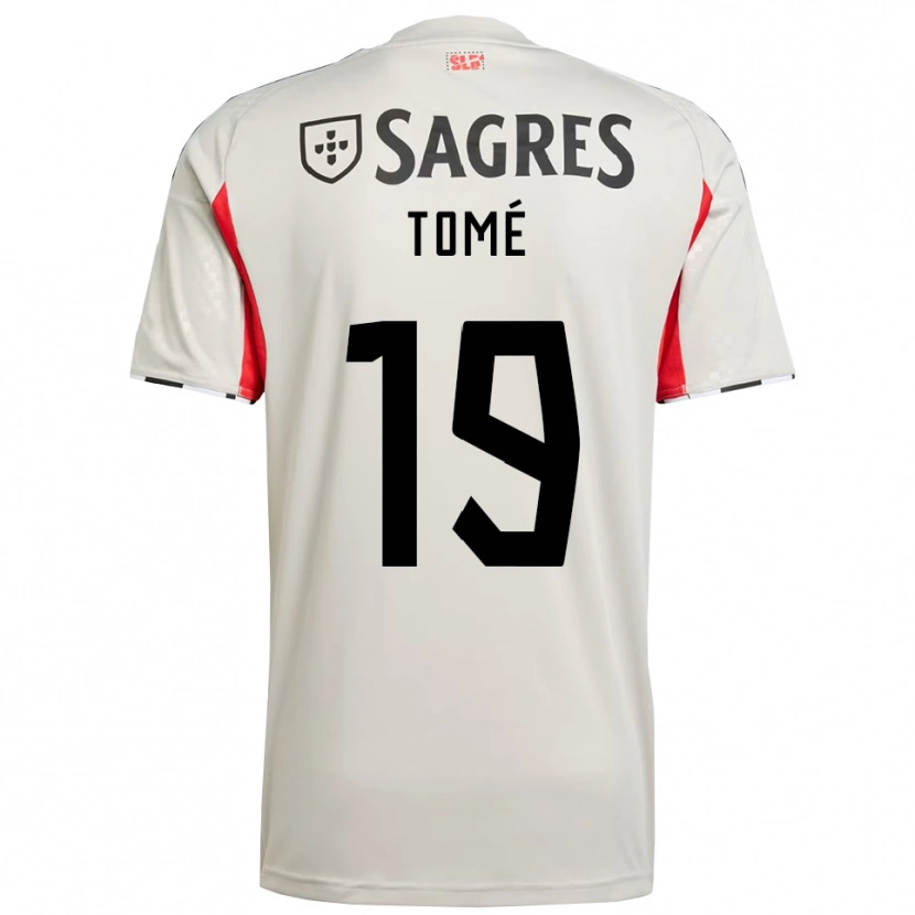 Danxen Uomo Maglia Olivio Tomé #19 Bianco Sporco Rosso Kit Gara Away 2025/26 Maglietta