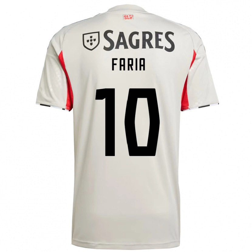 Danxen Uomo Maglia Andreia Faria #10 Bianco Sporco Rosso Kit Gara Away 2025/26 Maglietta