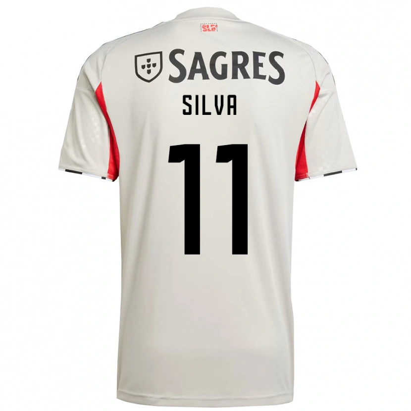 Danxen Uomo Maglia Jéssica Silva #11 Bianco Sporco Rosso Kit Gara Away 2025/26 Maglietta
