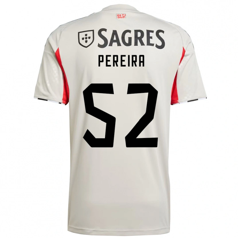 Danxen Uomo Maglia Henrique Pereira #52 Bianco Sporco Rosso Kit Gara Away 2025/26 Maglietta