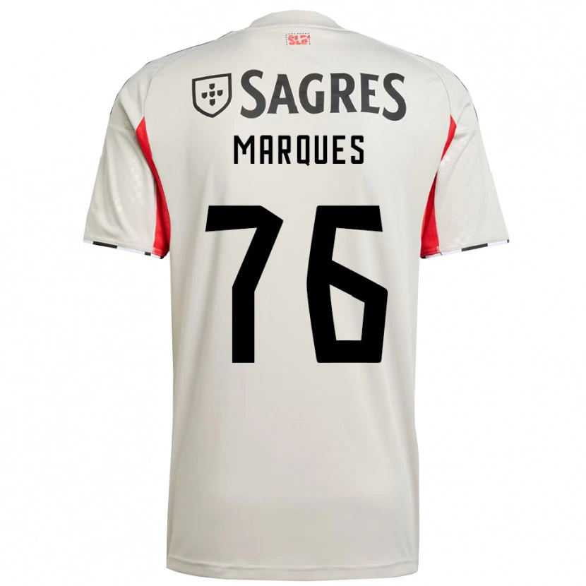Danxen Uomo Maglia Gustavo Marques #76 Bianco Sporco Rosso Kit Gara Away 2025/26 Maglietta