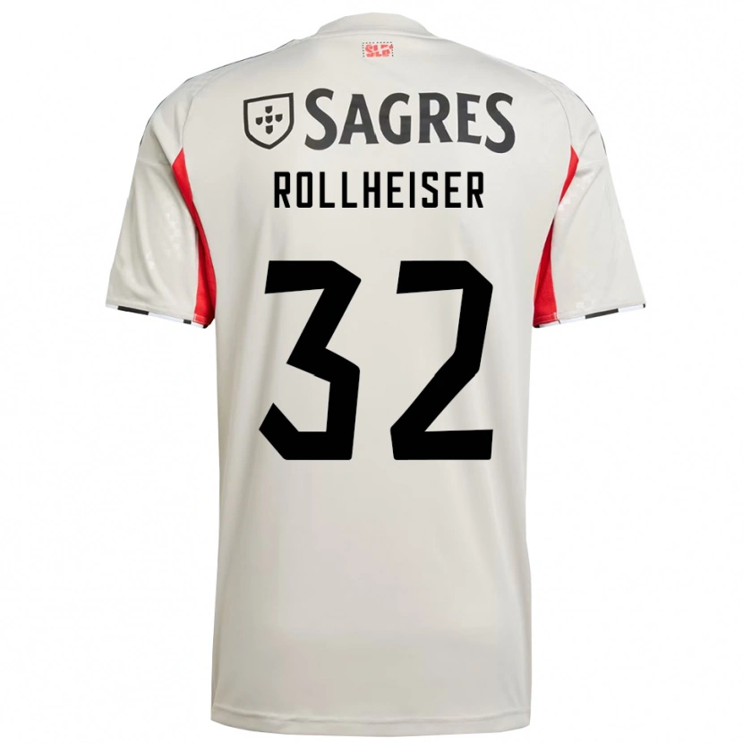 Danxen Uomo Maglia Benjamín Rollheiser #32 Bianco Sporco Rosso Kit Gara Away 2025/26 Maglietta