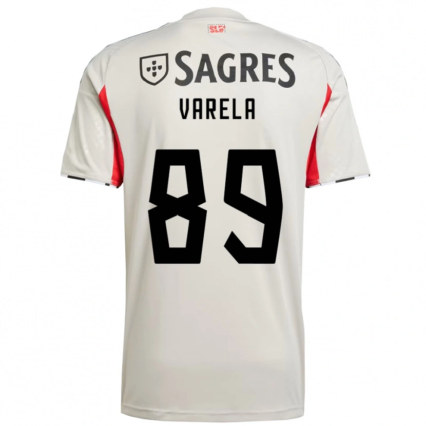 Danxen Uomo Maglia Gustavo Varela #89 Bianco Sporco Rosso Kit Gara Away 2025/26 Maglietta