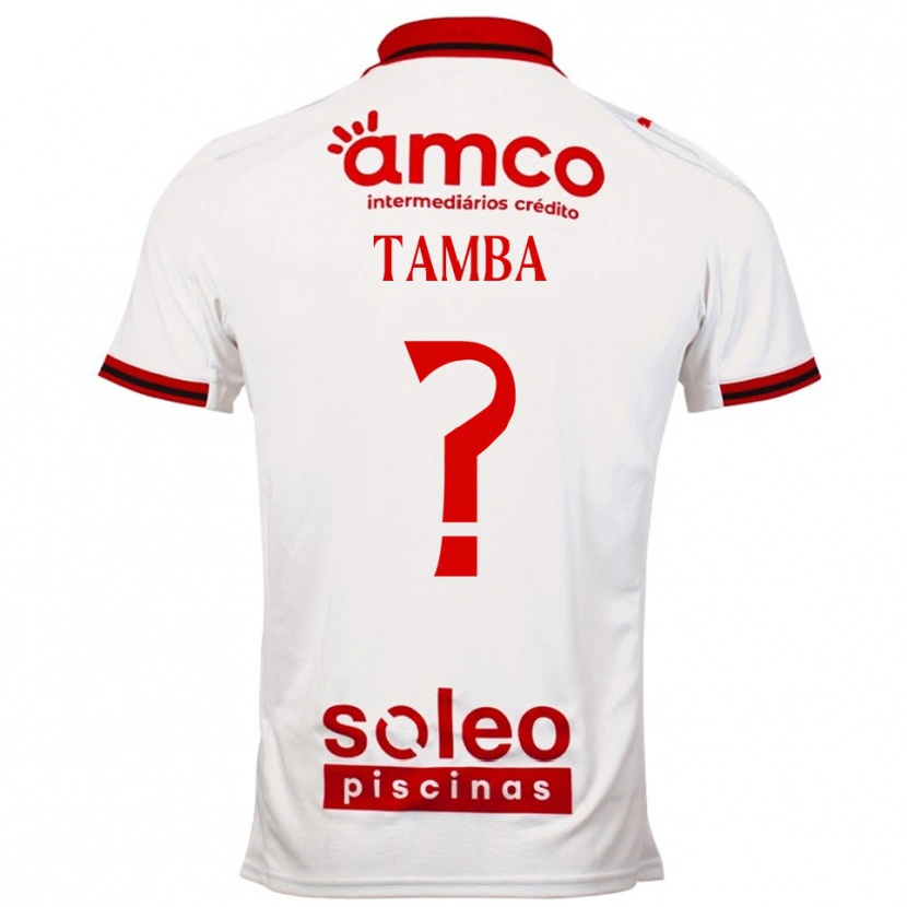 Danxen Uomo Maglia Fabrice Tamba #0 Bianco Rosso Kit Gara Away 2025/26 Maglietta
