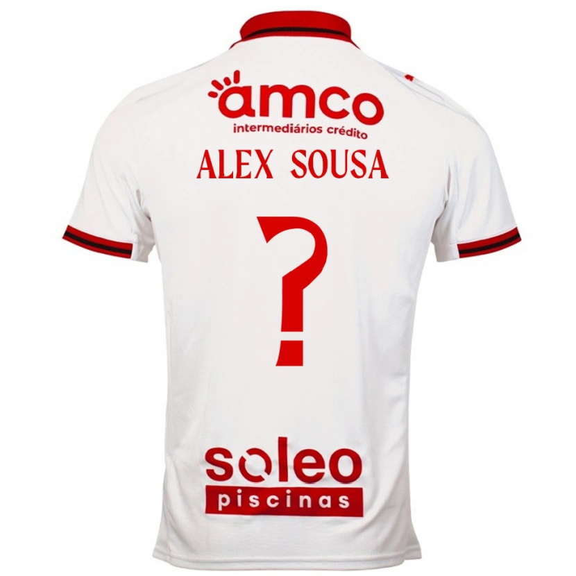 Danxen Uomo Maglia Alex Sousa #0 Bianco Rosso Kit Gara Away 2025/26 Maglietta