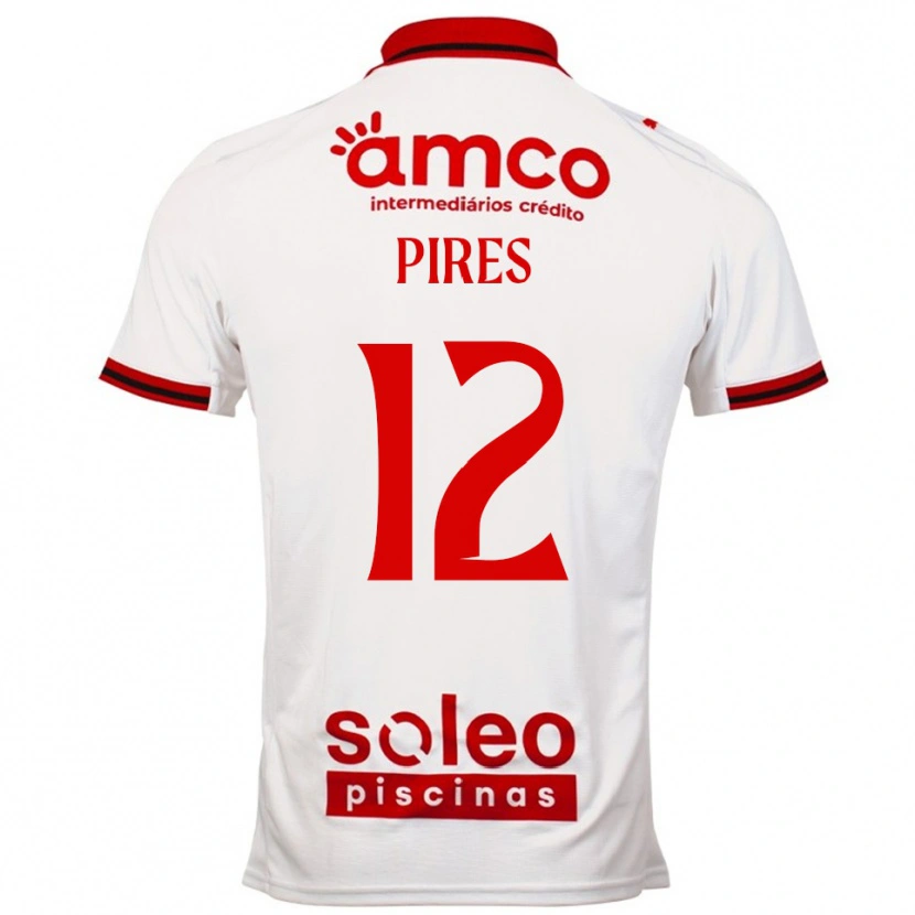 Danxen Uomo Maglia Hugo Pires #12 Bianco Rosso Kit Gara Away 2025/26 Maglietta