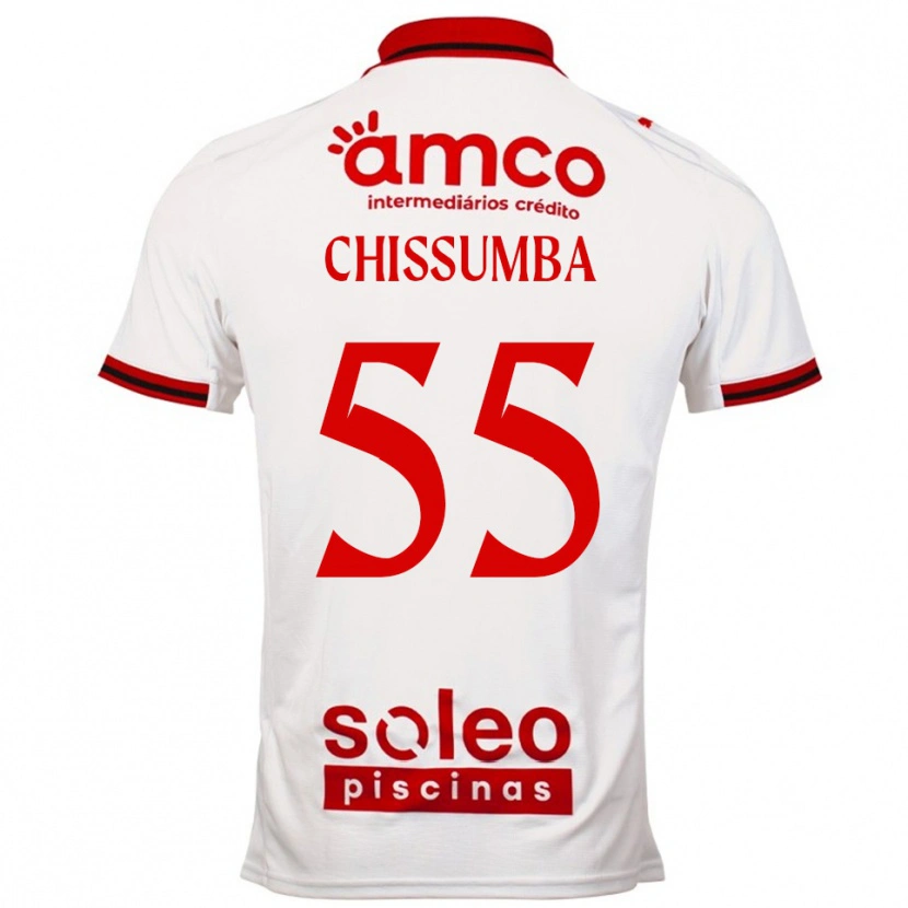 Danxen Uomo Maglia Chissumba #55 Bianco Rosso Kit Gara Away 2025/26 Maglietta