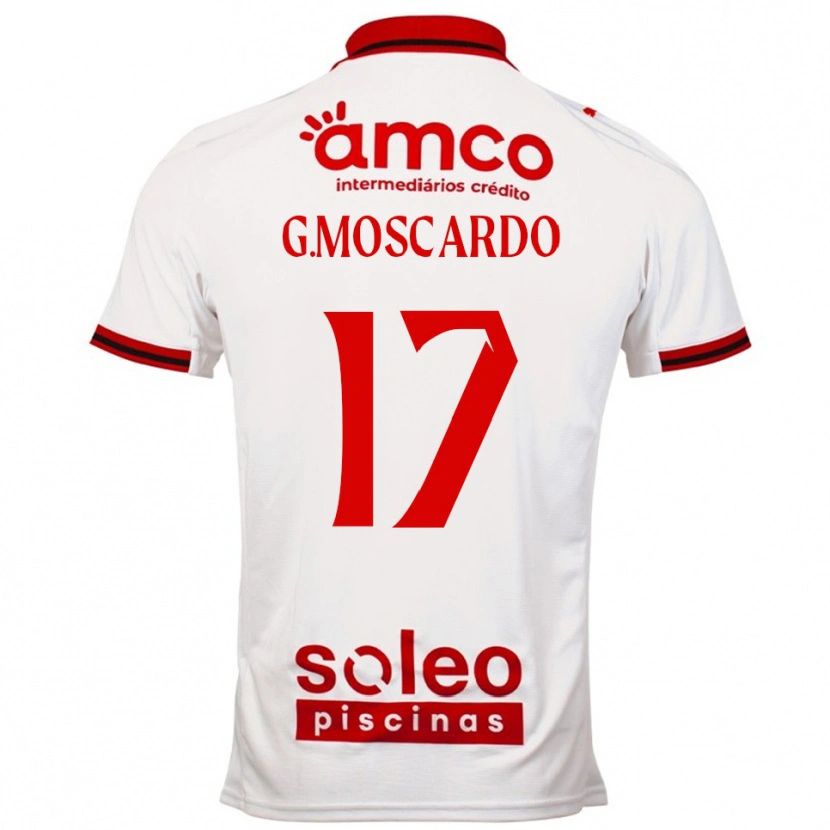 Danxen Uomo Maglia Gabriel Moscardo #17 Bianco Rosso Kit Gara Away 2025/26 Maglietta