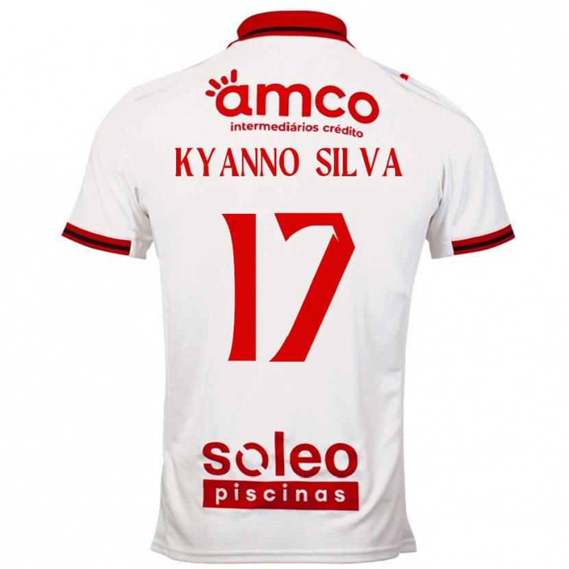 Danxen Uomo Maglia Kyanno Silva #17 Bianco Rosso Kit Gara Away 2025/26 Maglietta