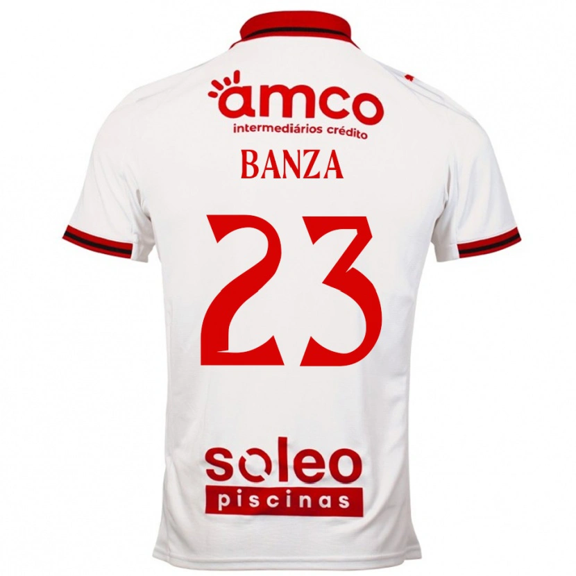 Danxen Uomo Maglia Simon Banza #23 Bianco Rosso Kit Gara Away 2025/26 Maglietta