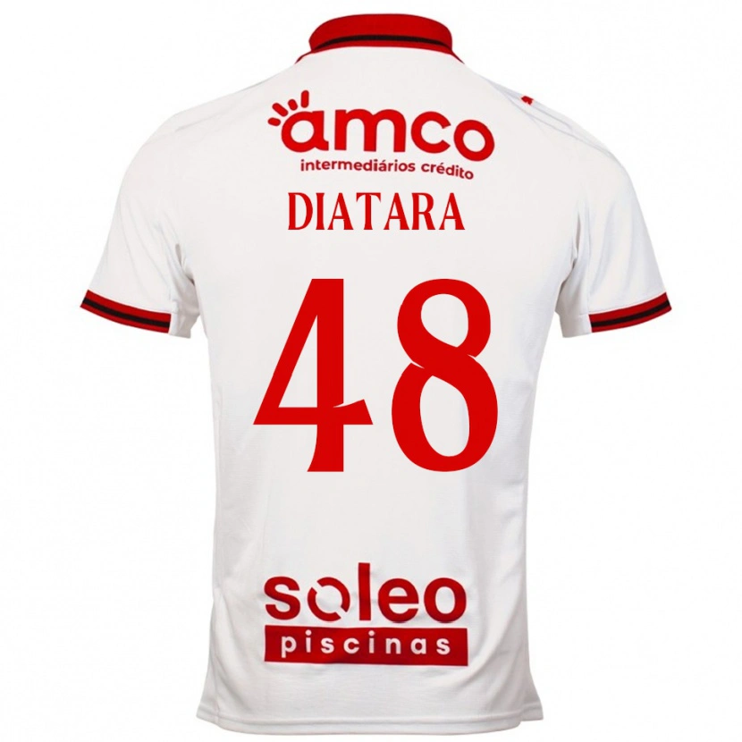 Danxen Uomo Maglia Samba Diatara #48 Bianco Rosso Kit Gara Away 2025/26 Maglietta