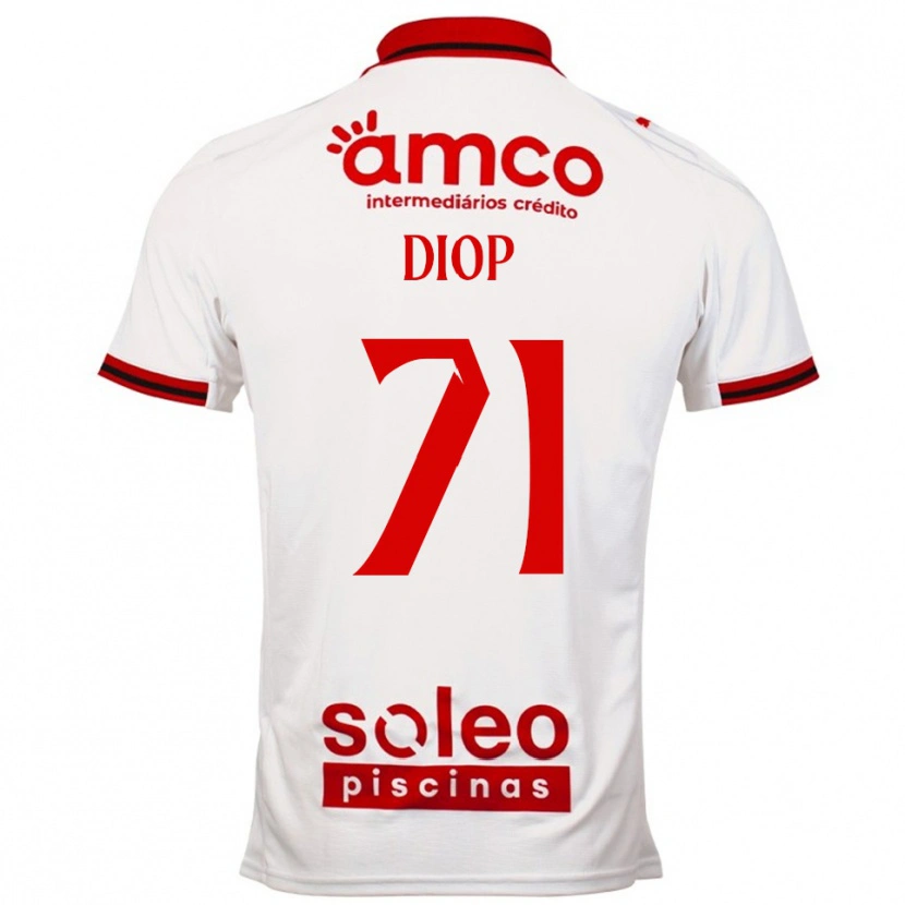 Danxen Uomo Maglia Mamadou Diop #71 Bianco Rosso Kit Gara Away 2025/26 Maglietta