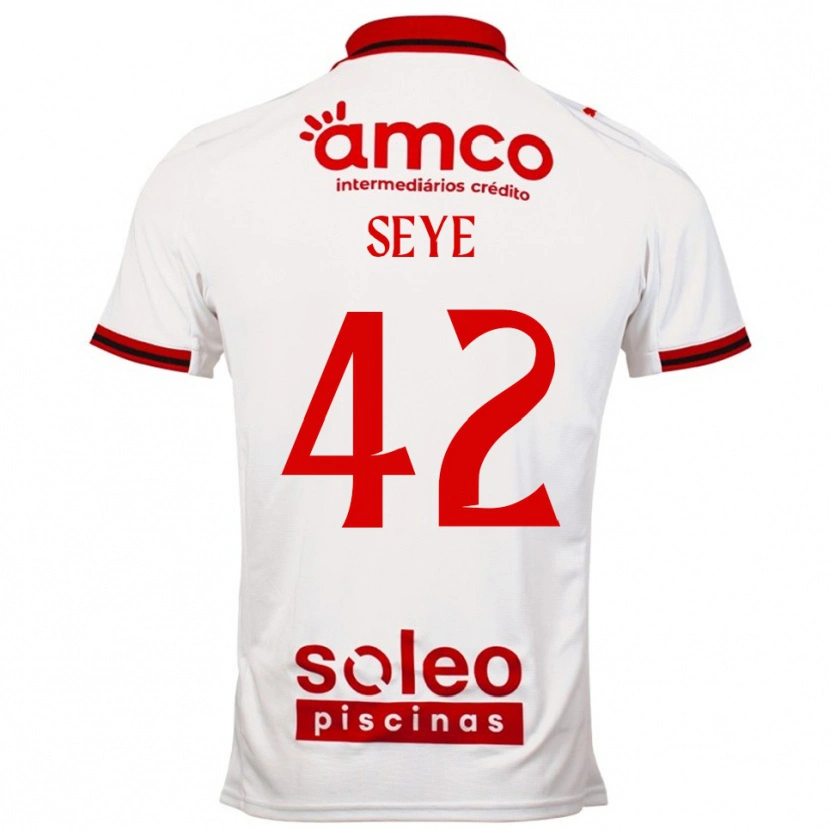 Danxen Uomo Maglia Modou Seye #42 Bianco Rosso Kit Gara Away 2025/26 Maglietta