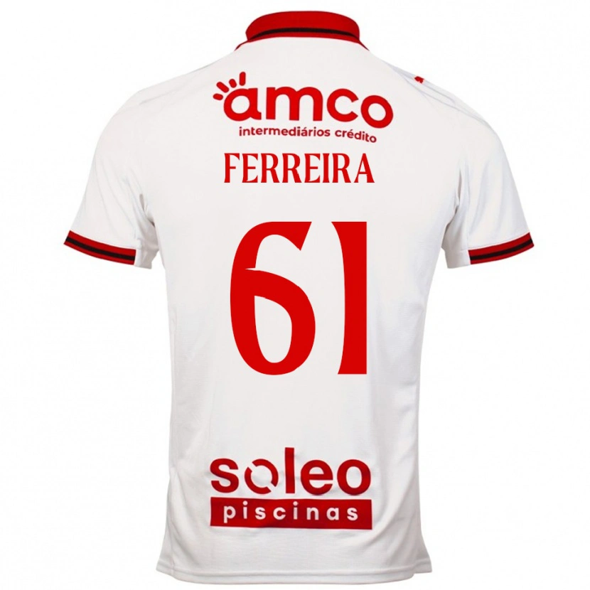 Danxen Uomo Maglia Tiago Ferreira #61 Bianco Rosso Kit Gara Away 2025/26 Maglietta