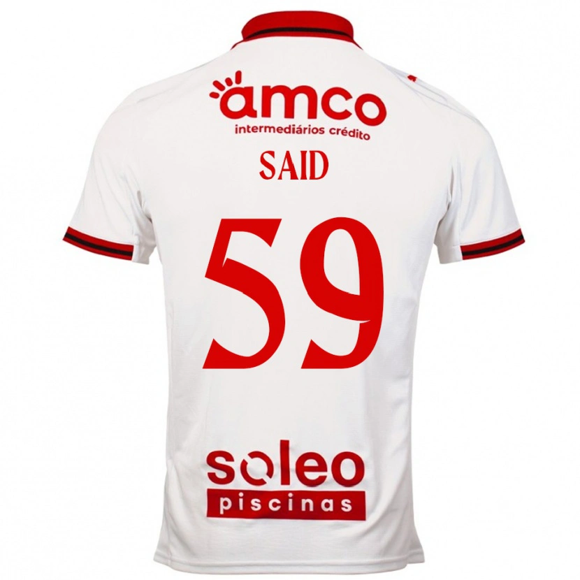 Danxen Uomo Maglia Yan Said #59 Bianco Rosso Kit Gara Away 2025/26 Maglietta