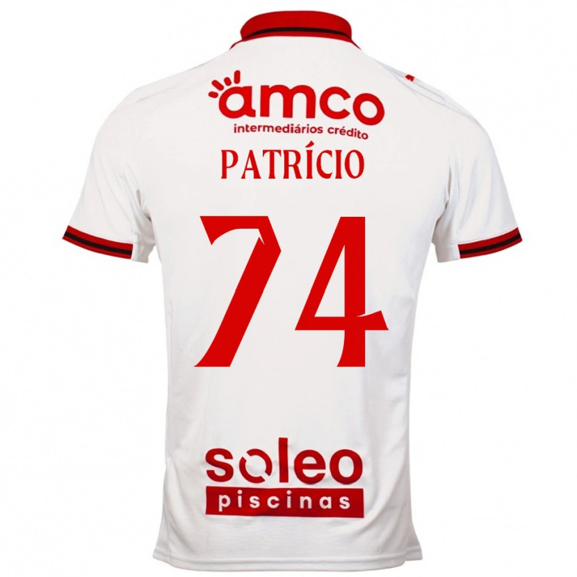 Danxen Uomo Maglia Nuno Patrício #74 Bianco Rosso Kit Gara Away 2025/26 Maglietta