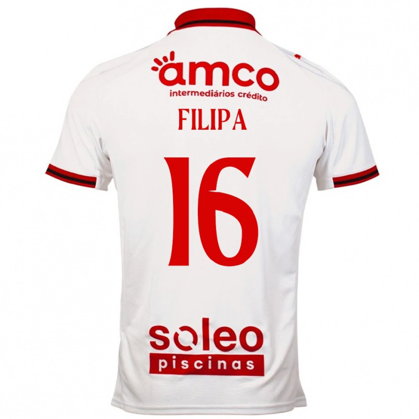 Danxen Uomo Maglia Ágata Filipa #16 Bianco Rosso Kit Gara Away 2025/26 Maglietta