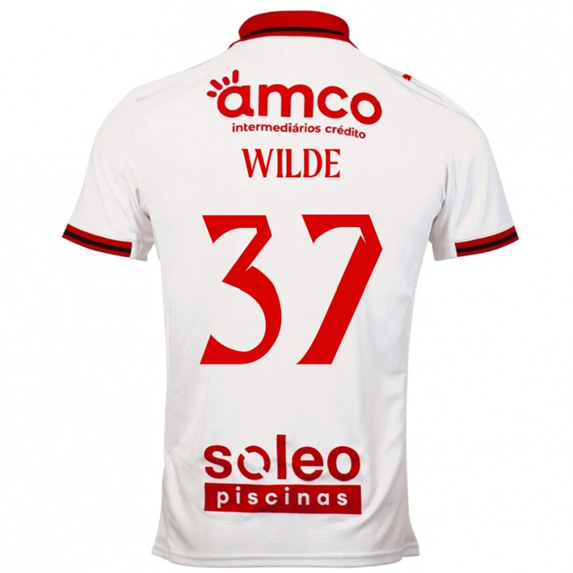 Danxen Uomo Maglia Manjou Wilde #37 Bianco Rosso Kit Gara Away 2025/26 Maglietta