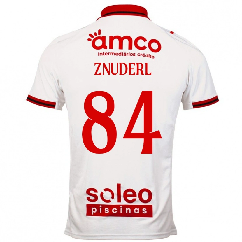 Danxen Uomo Maglia Tai Znuderl #84 Bianco Rosso Kit Gara Away 2025/26 Maglietta